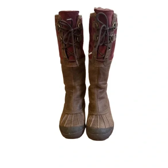 UGG F19012H Waterproof Leather & Suede Tall Lace-Up Winter Boots Women’s 7 - Picture 3 of 14